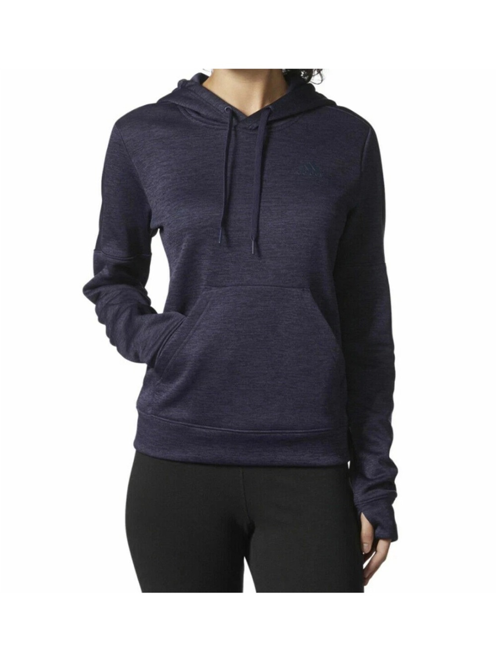 Adidas TI Fleece Pull Over Hoodie Women's XL Navy Sporty